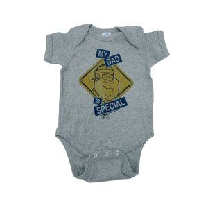 Rabbit Skins My Dad Is Special Baby One Piece Bodysuit Gray Size 12 Months
